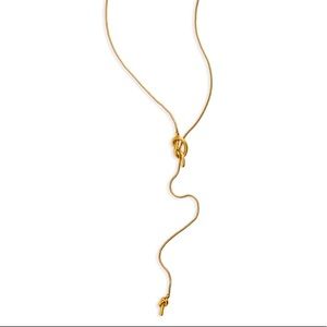 Madewell gold pretzel lariat necklace
